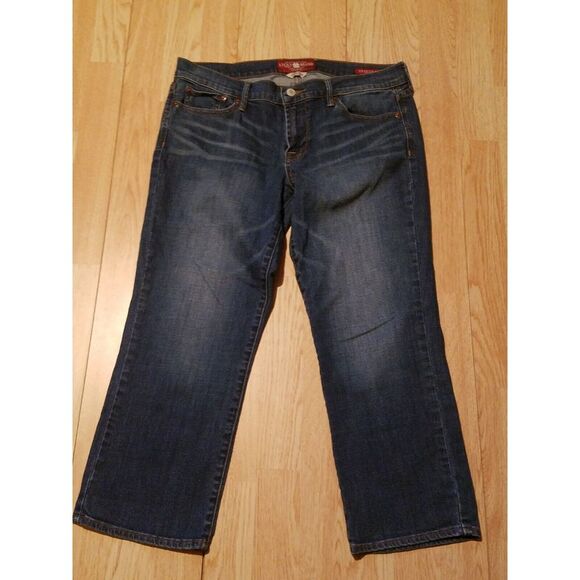 Lucky Brand Jeans Women's 10/30 Sweet n Crop‎ Straight Mid Rise Blue Denim EUC - Picture 1 of 14
